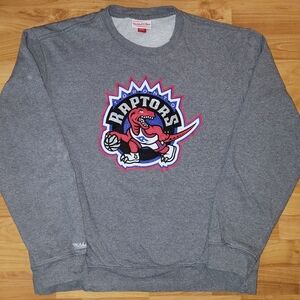Mitchell & Ness Toronto Raptors Retro Graphic Gray Pullover Crewneck XL